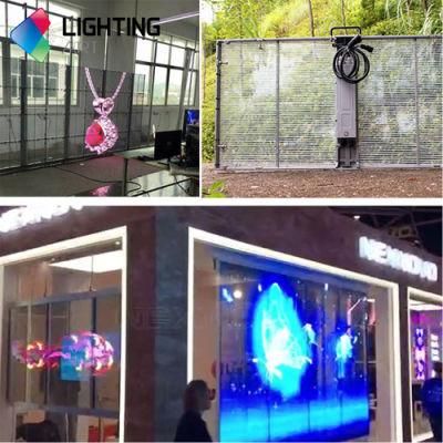 P3.91 Glass Curtain WiFi Poster Mess Digital Transparent LED Display Screen