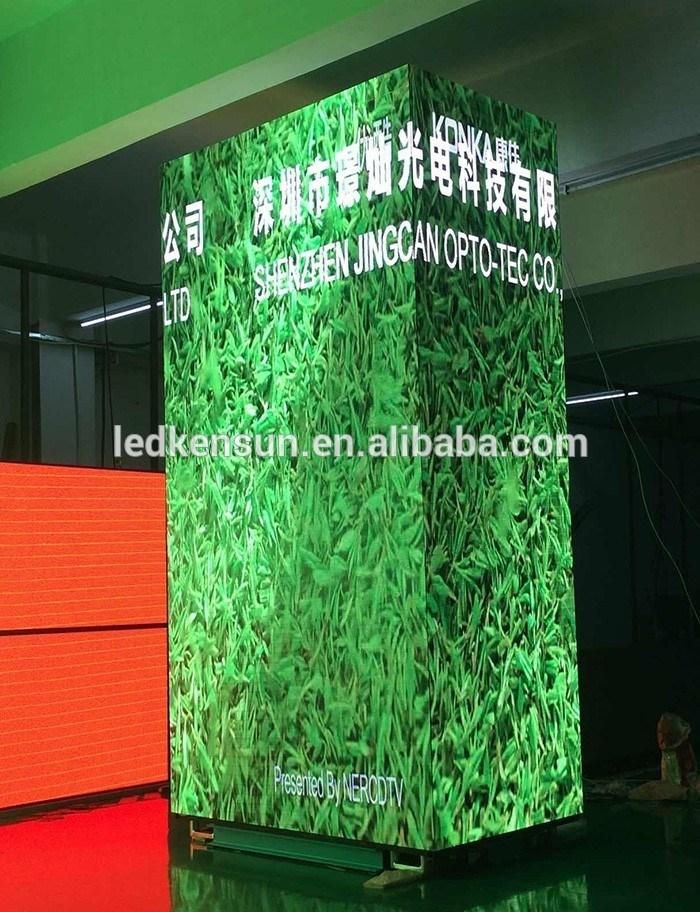 Advertising Four Sided Cube LED Display 160X160mm Video Wall Display Screen