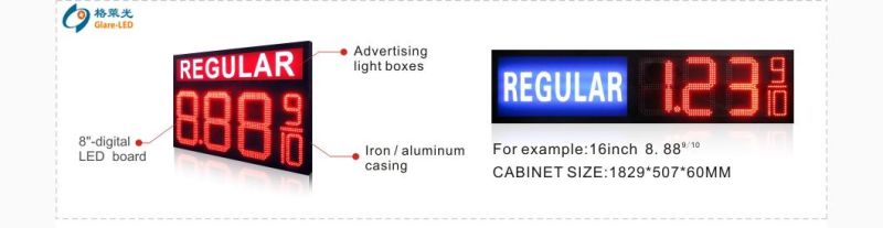 USA Market Regular LED Light Box Gas Station LED Price Sign Board Outdoor 7 Segment LED Display LED Box Light Gas Price Sign