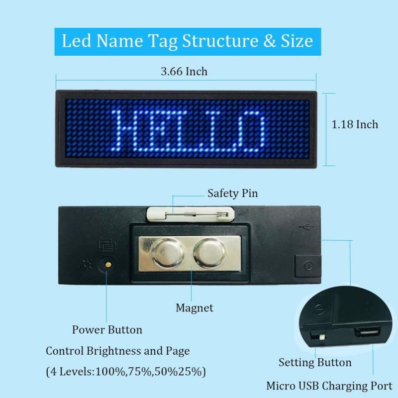 Mobile Bluetooth Support Name Tage/Name Badge for KTV/Night Bar