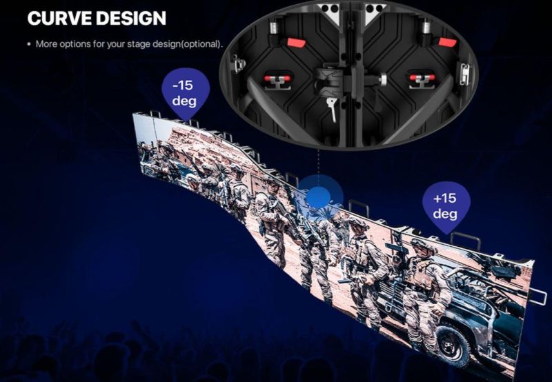 Indoor High Refresh Rate 3840Hz Light Weight Flat and Curve Magnet Front Service 500mm*1000mm Cabinet Size P2.604/P2.976/P3.91/P4.81 LED Display Board