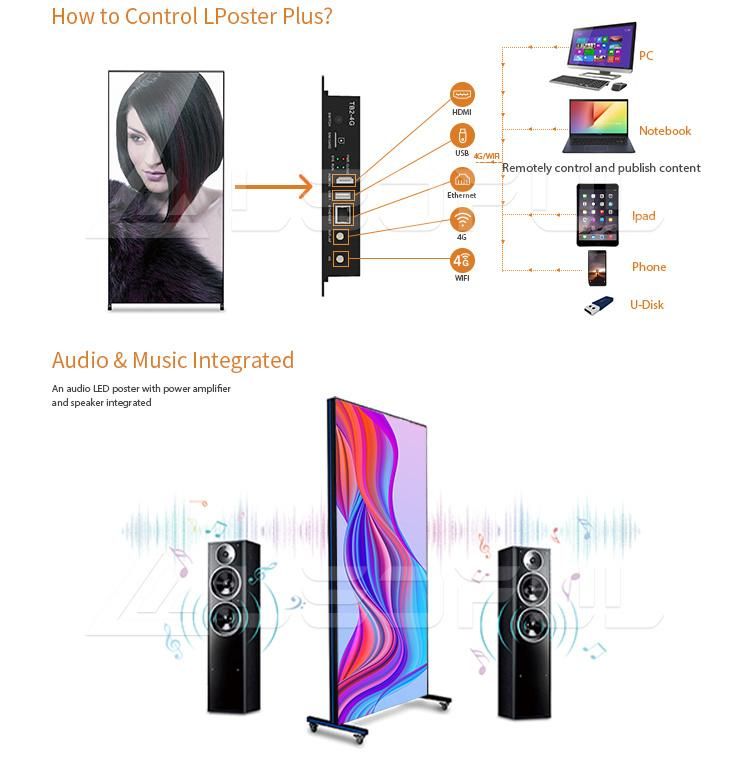 Floor-Standing LED Display Digital Poster Digital Signage Systems LED Screen