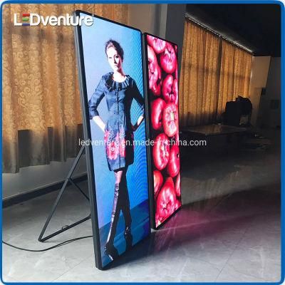 Indoor P3 Full Color LED Poster Floor Stand Advertising
