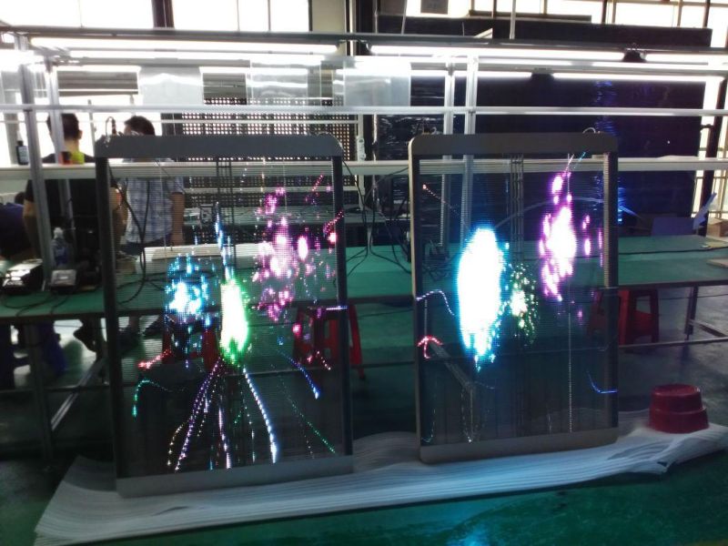 Mesh Curtain Window See-Through Glass Screen Transparent LED Display