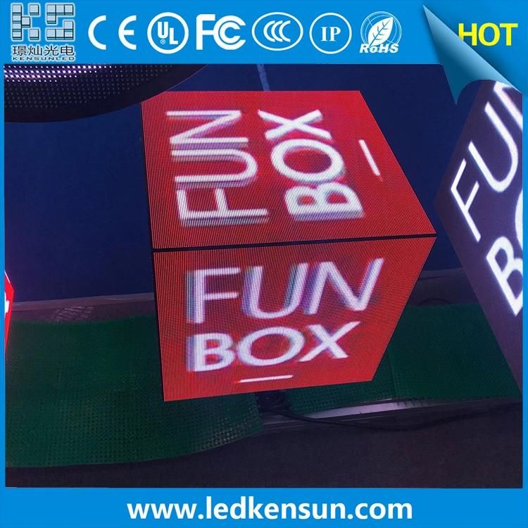 High Brightness Outdoor Advertising P2.5 Magic Box 200mm/400mm/600mm Five Sides Cube LED Display