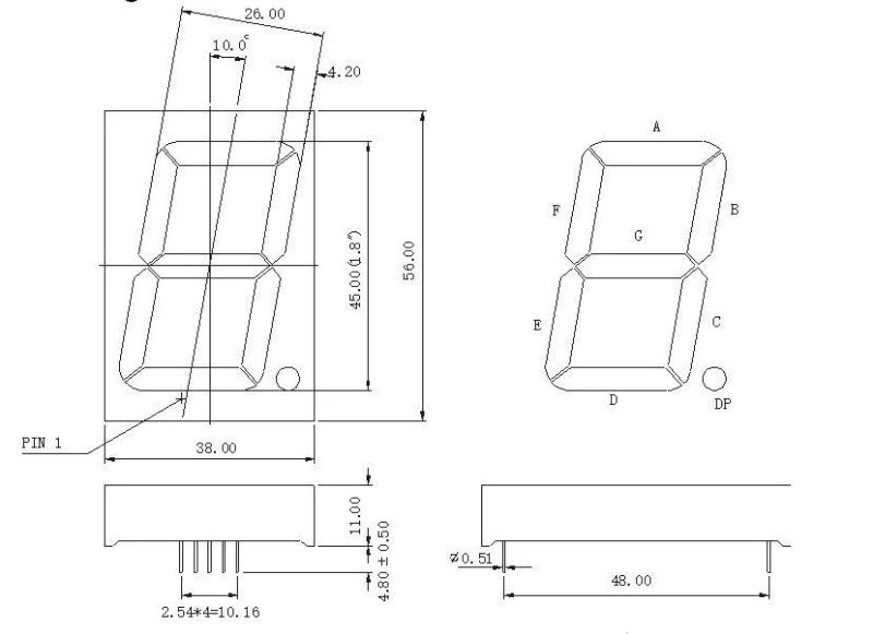 1.8 Inch Dual Color 7 Segment LED Display with RoHS From Expert Manufacturer