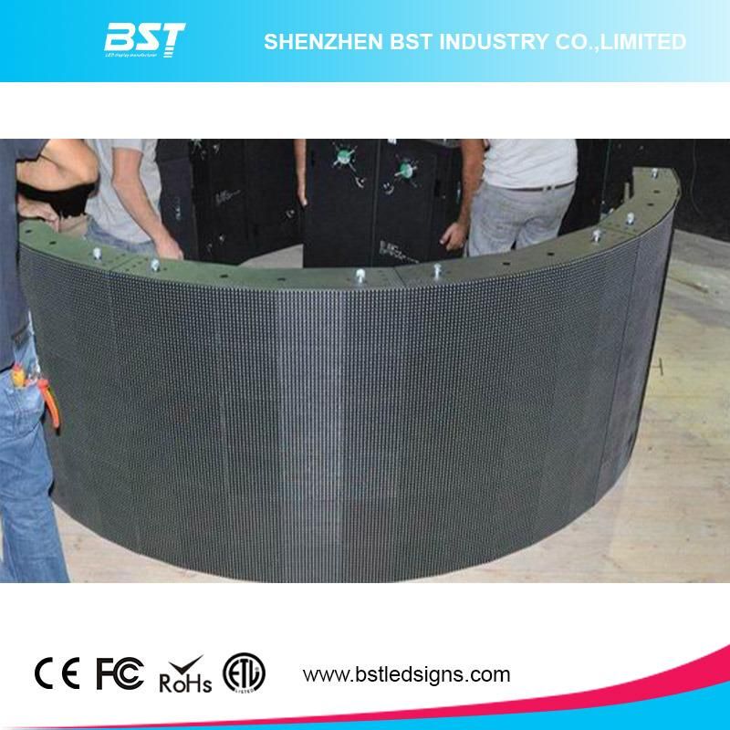 Flexible P8 Curved LED Advertising Display Screen with H140 / V140 Viewing Angle for Shopping Mall