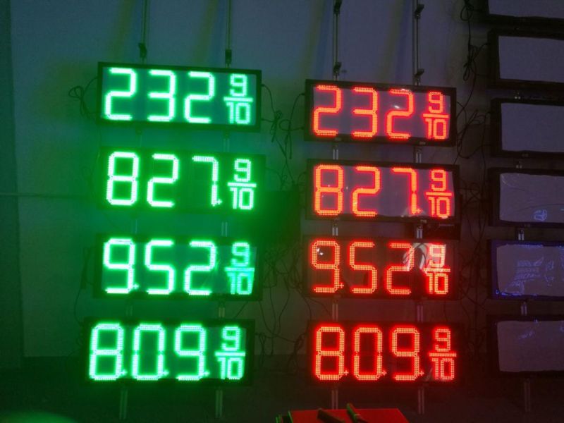 Single Color 8 Inch Digit 8888 Waterproof Gas Price LED Display Sign