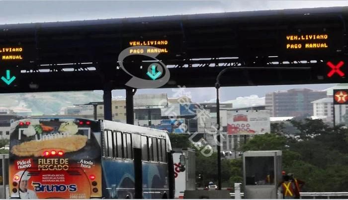 Toll Plaza LED Overhead Lane Displays LED Variable Sign X and Down Arrow LED Lane Control Signs