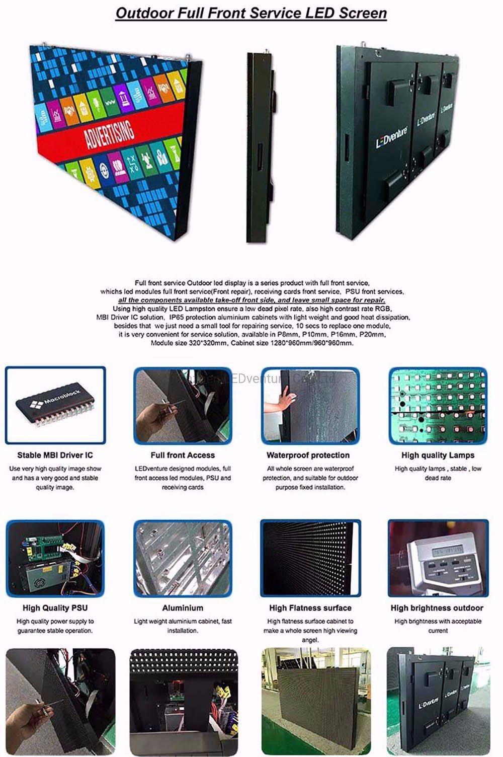 Outdoor Full Color P16 Display Screen LED Billboard