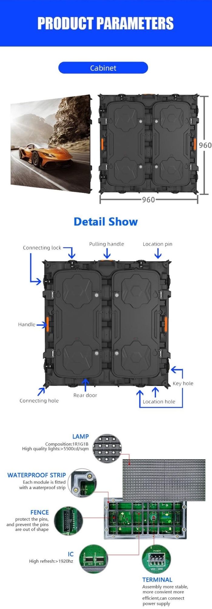 Outdoor Waterproof P2.5 Absen Advertising LED Screen Large Stand Billboard Outdoor LED Display