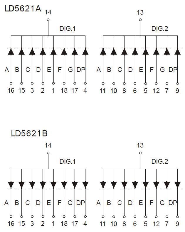 0.56 Inch Multiplex Dual Digits 7 Segment LED Display with RoHS From Expert Manufacturer