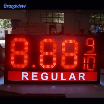 Gas Station Petrol Price LED Screen Red Green White Color 8.888 Gas Price LED Display