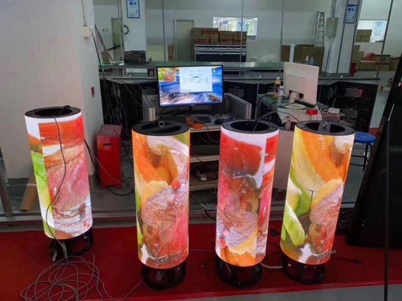 LED TV Wall Fixed Display P1.875 P2 P2.5 P3 P4 Round Column Flexible Curve LED Display Screen