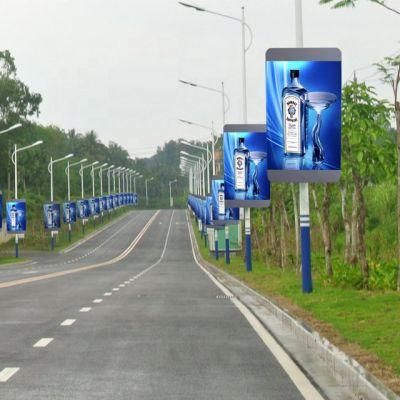 Customized Intelligent Street Lamp Post Display Single/Double Road Light Pole Screen Outdoor LED Display Advertising