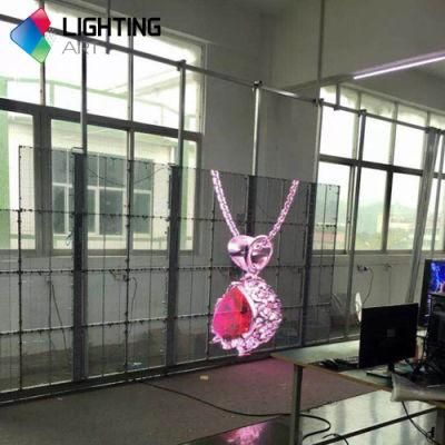 P7.81 Clear LED Media Facade / Glass Wall LED Display / Transparent LED Curtain