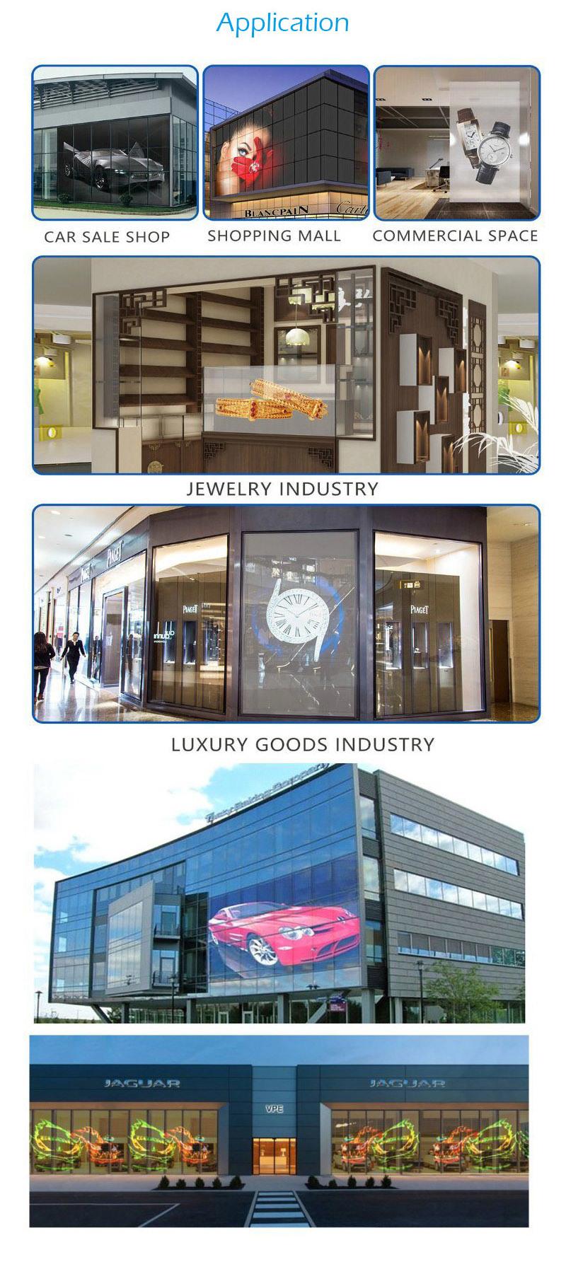 Shopping Mall Advertisisement Outdoor Glass Window Wall Transparent LED Display