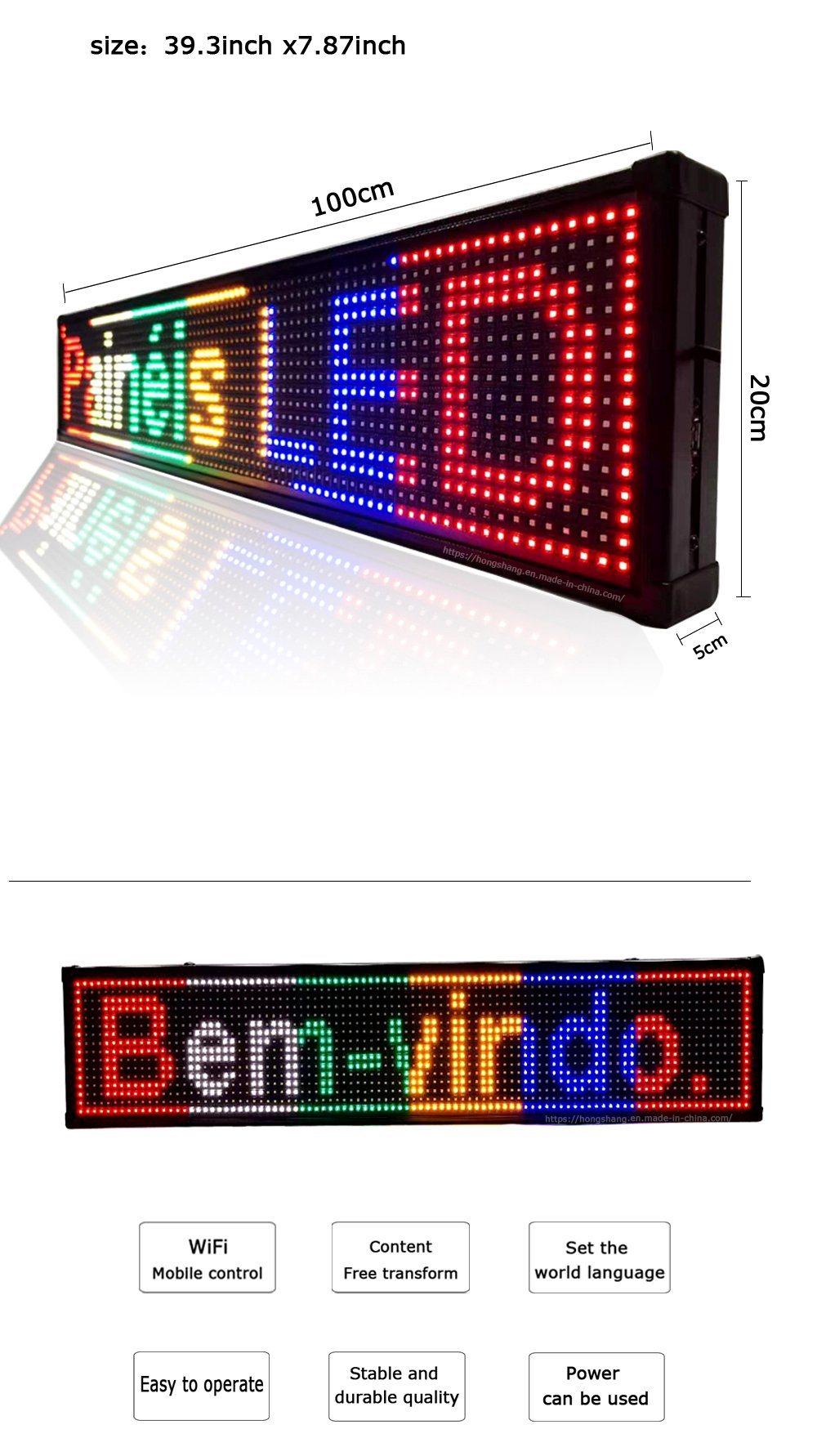 Outdoor Video Full Color Programmable LED Moving Message Sign Board