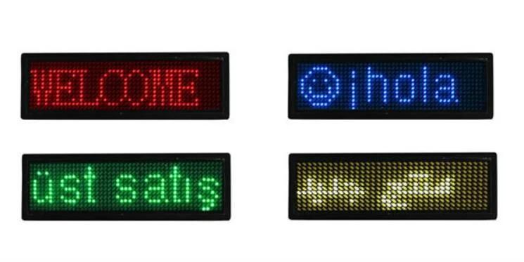 Wearable LED Name Badge Tag USB Programmable Mini Display