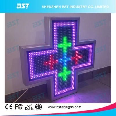 P16 Double Face Full Color Outdoor Pharmacy LED Cross Screen