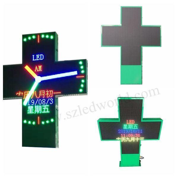 P10 Outdoor Full Color Pharmacy LED Sign Cross Display