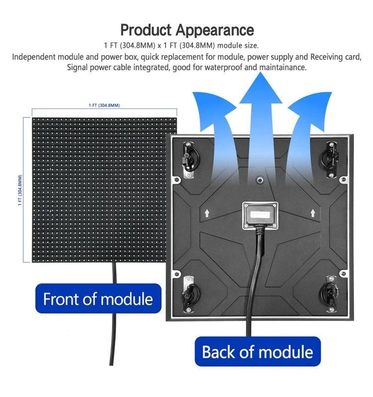 Outdoor Front Maintenance High Brightness Energy Saving LED Sign Screen