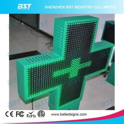 P14 Outdoor Double Face Green Pharmacy LED Cross Display