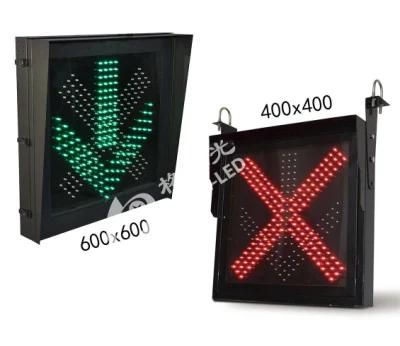 LED Red Cross &amp; Green Arrow Traffic Sign Lane Control Sign for Toll Tunnel