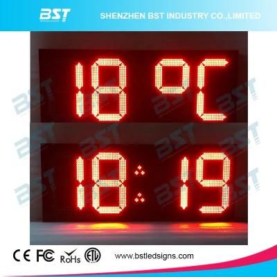Indoor/ Outdoor High Brightness Large LED Temperature / Time Sign