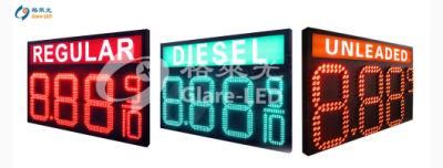 Outdoor 16inch LED Oil Display Red Regular Unleaded Green Diesel Gas Station LED Price Sign