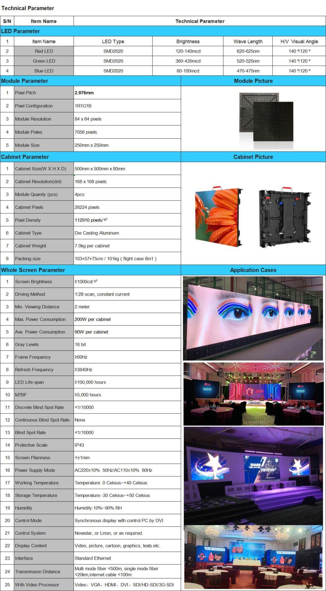 P2.6/P2.9/P3.9 Indoor Outdoor LED Stage Digital Backdrop Advertising Display