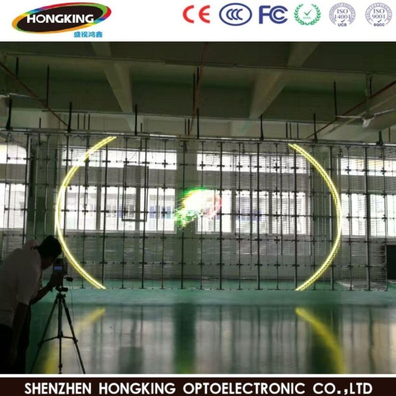 Brightness 8000CD Outdoor P15.6 Full Color Transparent Window Glass Advertising Panel