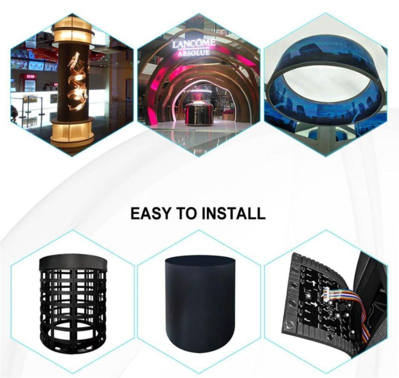 Customization P1.875 Billboard Indoor Wall Flexible Video LED Screens Soft Vertical Flexible Curve LED Panel Screen