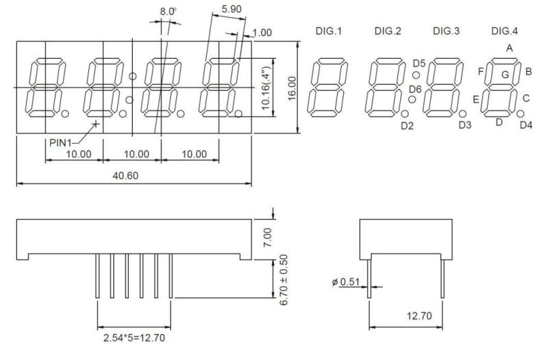 0.4 Inch 4 Digit 7 Segment LED Clock Display with RoHS From Expert Manufacturer