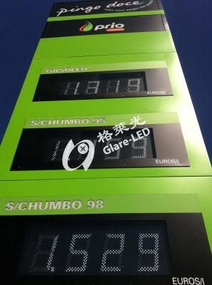 Gas Station LED Light Sign 12inch Green White Blue Yellow 8888 8.889/10 Petrol Fuel Price Display, LED Gas Price Sign