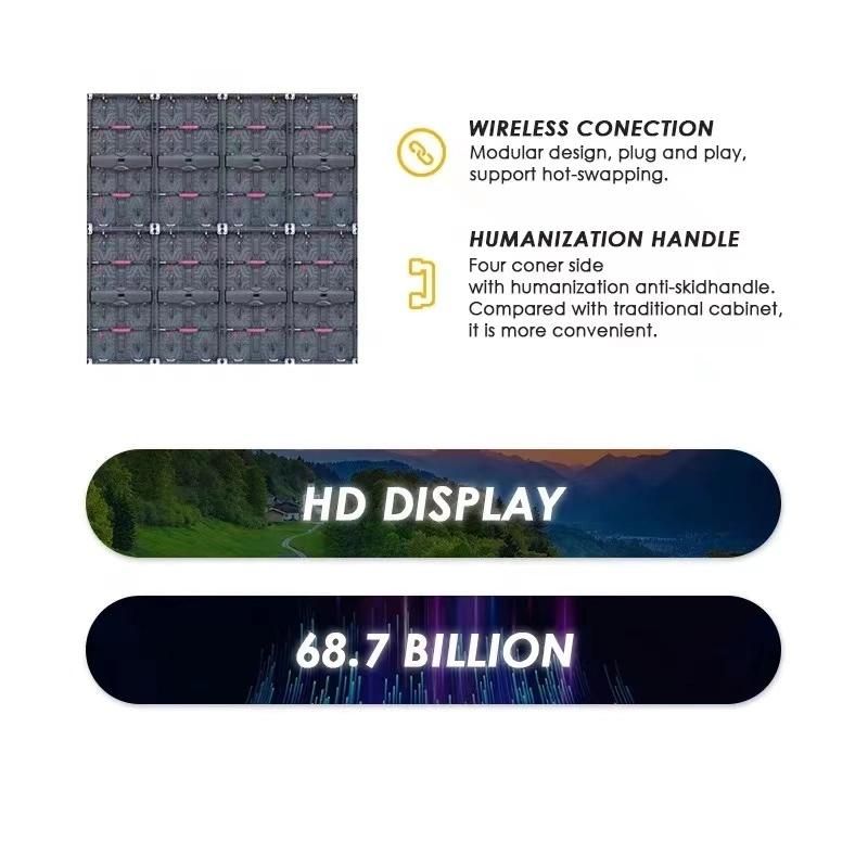 Indoor P2.604 Rental LED Display Total Hard Connect Screen Stage Background Front and Rear Maintenance Video Wall