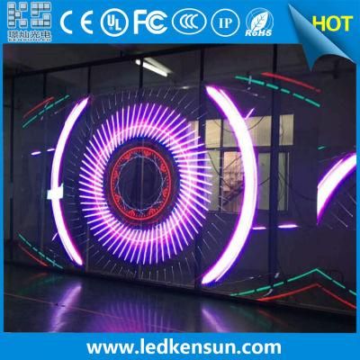 P3.91-7.81 Indoor Transparent Glass Window Wall LED Display