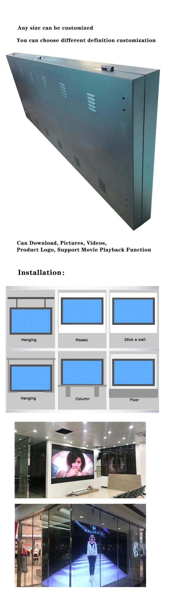 Outdoor Front Maintenance LED Display Screen Board Sexy Movie Video Advertising Panel Wall