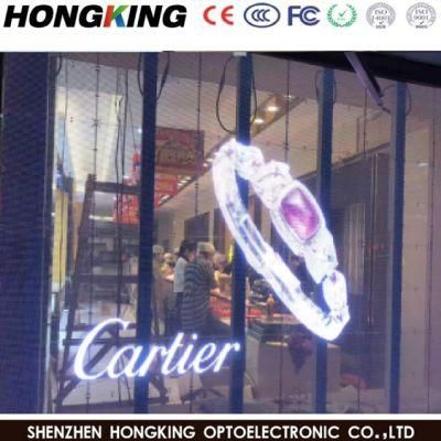 P3.91-7.81 Transparent LED Screen Glass Building Glass Shopping Mall Usage