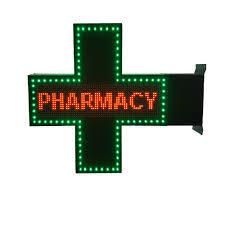 480mm*480mm P5 Full Color Double Side LED Cross Sign for Pharmacy