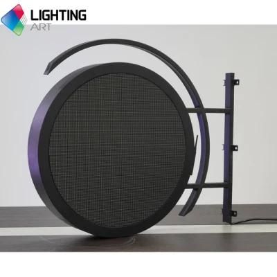 Outdoor Round Logo Sign LED Double Sides Advertising LED Display