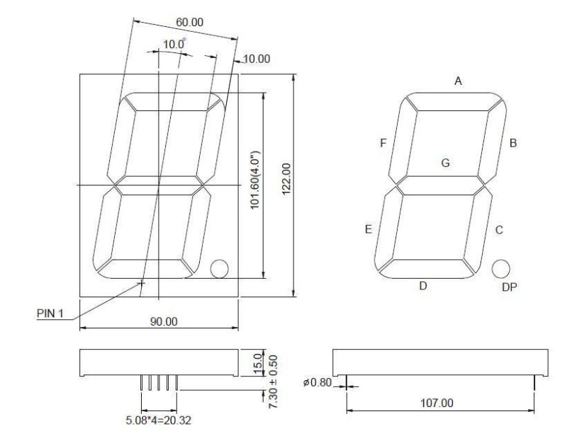 4 Inch 7 Segment LED Display Common Pin 3 with RoHS From Expert Manufacturer