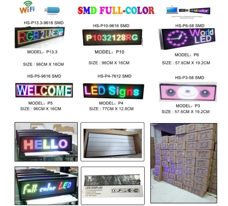 P10 Ultra-Thin WiFi Editing Advertising Door Head Sign Display