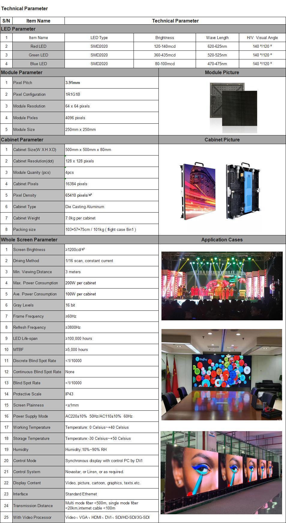 P3.91 Stage Backdrop Lighting Stage Decoration Wall Rental LED Video Display