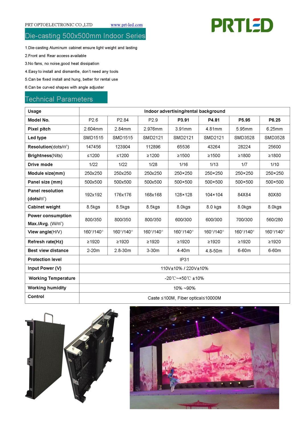 Full Color Rental LED Panel, LED Sign Board for Indoor Stage, Event (P2.6, P2.9, P3.91)