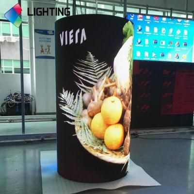 Indoor Creative Ultra Thin P2 P3 P2.5 P4 Soft Cylinder Flexible Smart Wave Curve LED Video Wall Sign Panel Screen Display