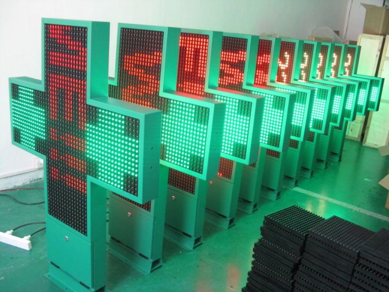 P16mm Double-Sided Display Outdoor Waterproof LED Pharmacy Cross Sign Factory