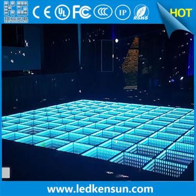 Portable Temperated Glass Mirror LED Dance Floor 3D Infinity Night Bar LED Dance Floor