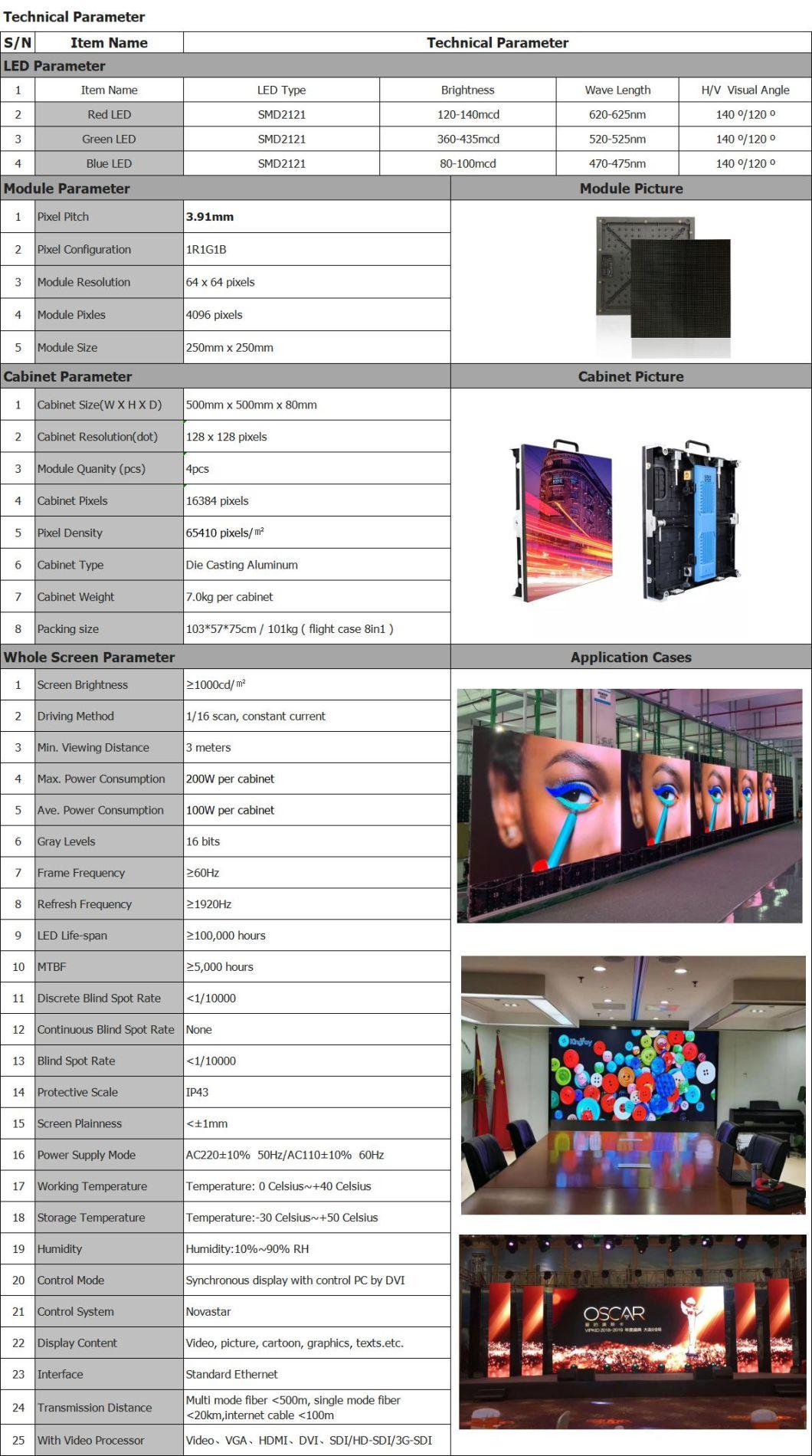 P3.9 Full Color LED Advertising Screen for HD Video Display