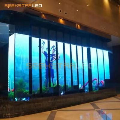 Shopping Center Transparent Window Glass LED Display Screen 3.91-7.81mm